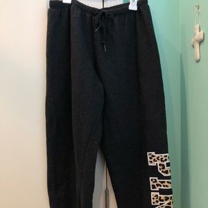 pink grey sweatpants